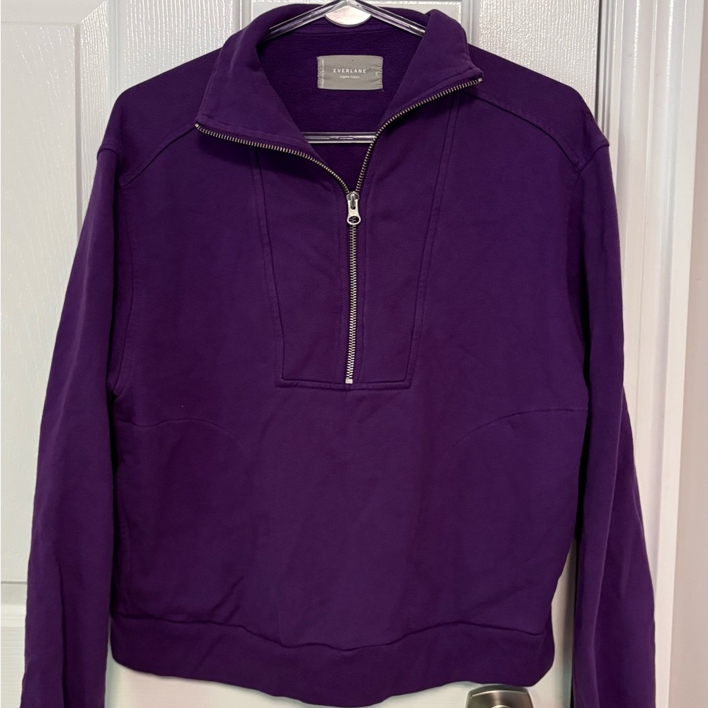 Everlane Women's Zip-Up Sweater in Rich Purple